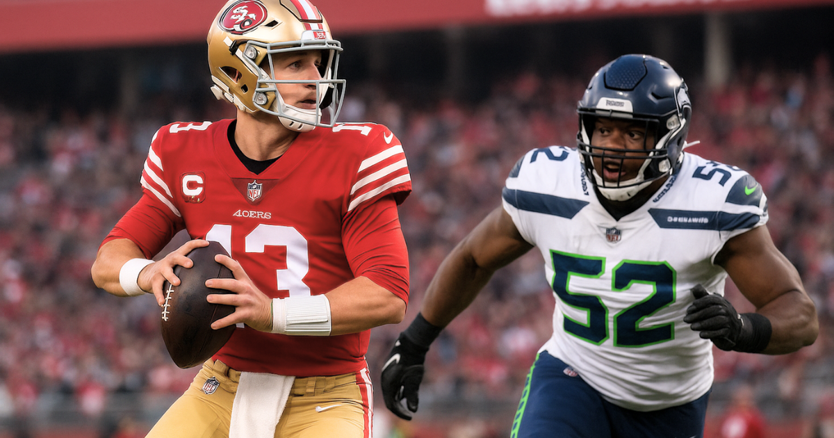 Brock Purdy in 49ers vs Seahawks match player stats at Levi’s Stadium.