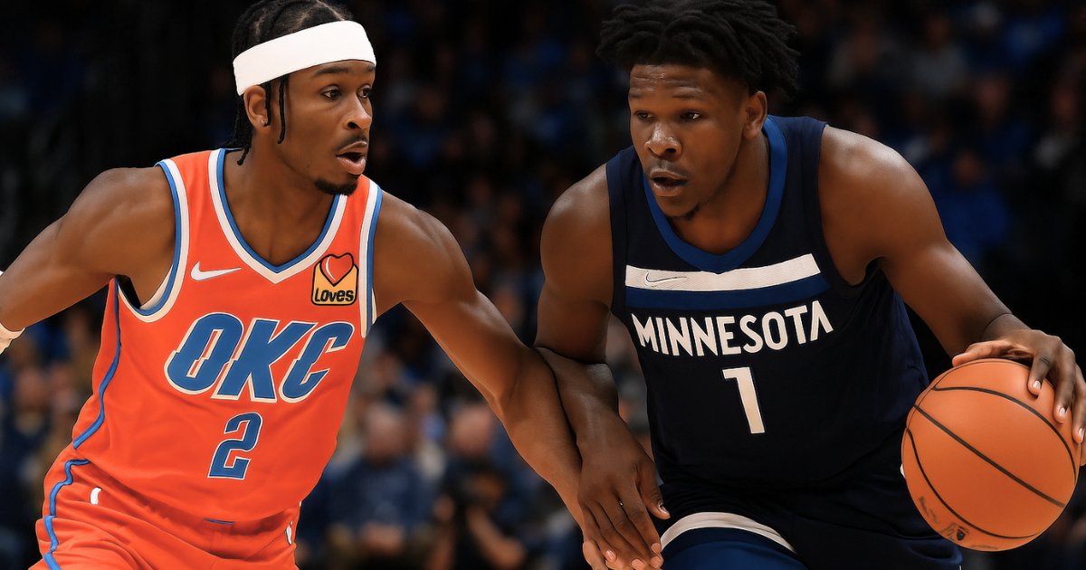 Thunder vs Timberwolves action during 2025 West Finals.